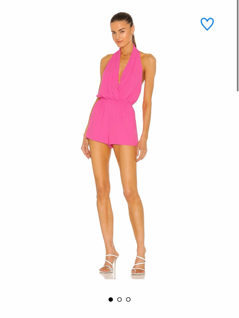 superdown Hot Pink Halter Romper Dress